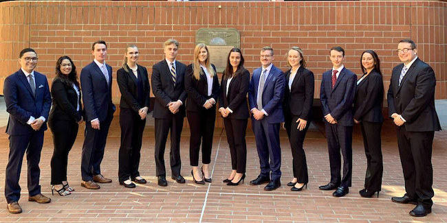 Moot Court Students in business attire