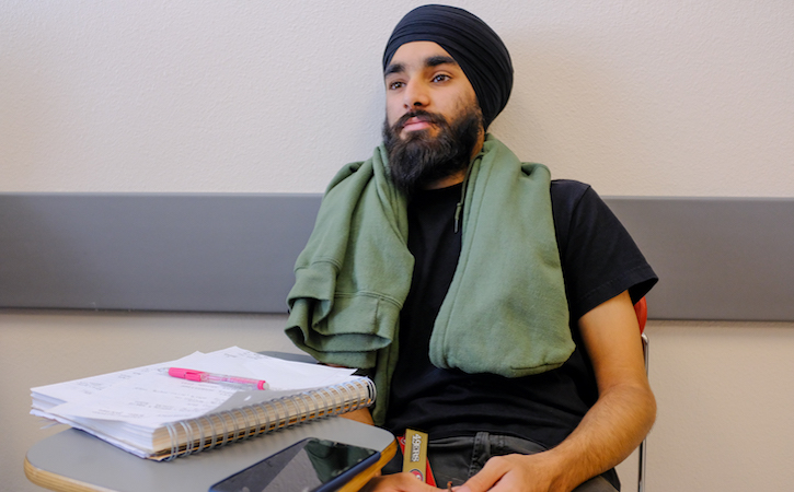 Student at desk